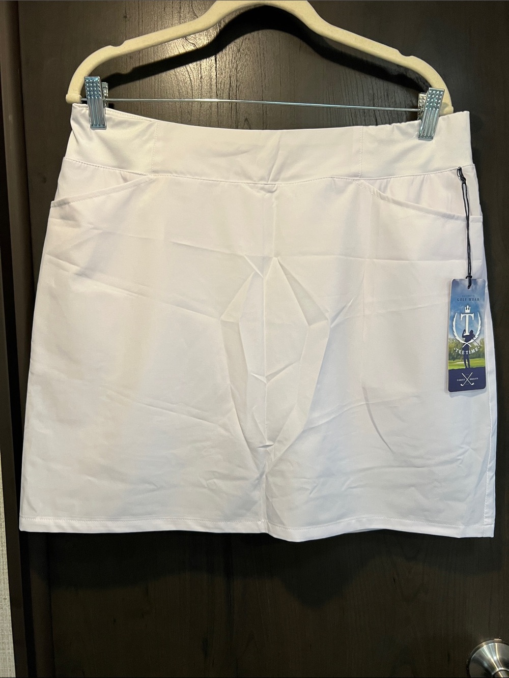 Tee Time White Athletic Skort - Lightweight Performance golf tennis